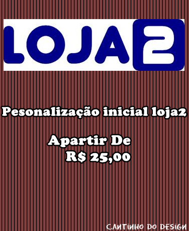 Personalização inicial Loja2